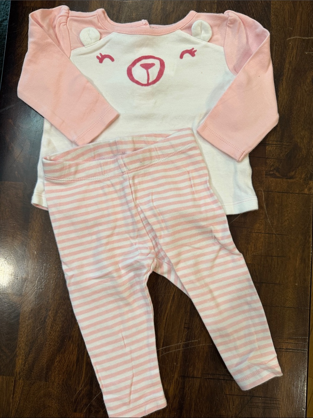 Gymboree Pink and White Bear Pajama Set